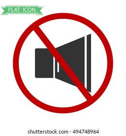 Signals is forbidden, road signs, speaker, megaphone, prohibiting signs. Flat design, vector.