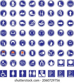 signals ICONS OBLIGATION BLUE INFORMATION SET