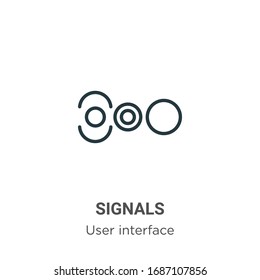 Signals outline vector icon. Thin line black signals icon, flat vector simple element illustration from editable user interface concept isolated stroke on white background