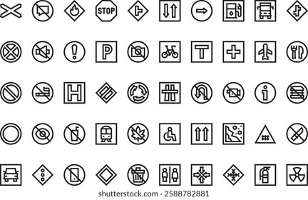 Signals prohibitions icons High-Quality Vector Icons Collection with Editable Stroke. Ideal for Professional and Creative Projects.