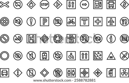 Signals prohibitions icons High-Quality Vector Icons Collection with Editable Stroke. Ideal for Professional and Creative Projects.