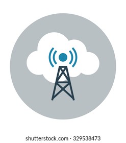 
Signals Tower Colored Vector Illustration
