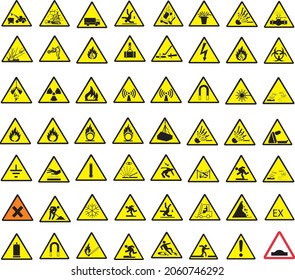 signals TRIANGLE ICONS CAUTION RISK 