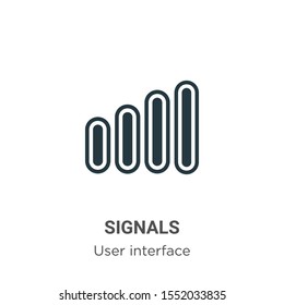 Signals vector icon on white background. Flat vector signals icon symbol sign from modern user interface collection for mobile concept and web apps design.