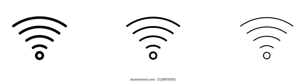 Signals vector icon set in black and blue colors.