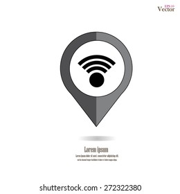 signals wireless map pointer icon. vector illustration.