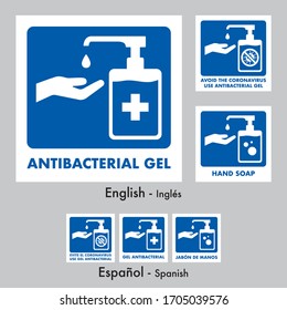 Signane to disinfect hands, antibacterial gel and soap, to prevent coronavirus and other bacteria