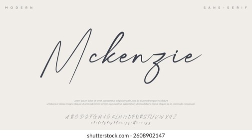 Signature Abstract Fashion font alphabet. Minimal modern urban fonts for logo, brand etc.