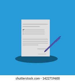 signature agreement form data flat design vector illustration