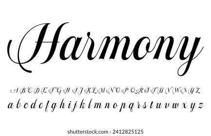 Signature alphabet uppercase and lowercase font