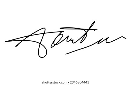 
Signature for Certificate Document. Vector with Transparent Background.