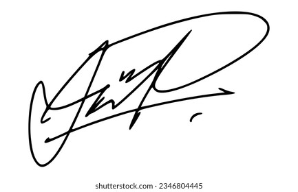 
Signature for Certificate Document. Vector with Transparent Background.