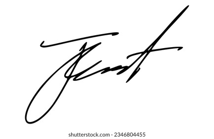 
Signature for Certificate Document. Vector with Transparent Background.