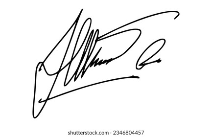 
Signature for Certificate Document. Vector with Transparent Background.