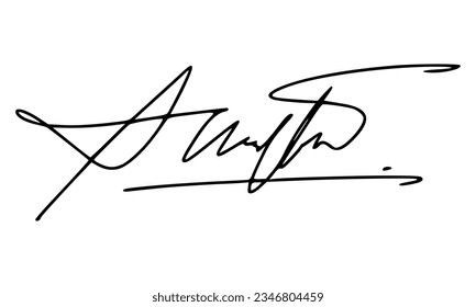 
Signature for Certificate Document. Vector with Transparent Background.
