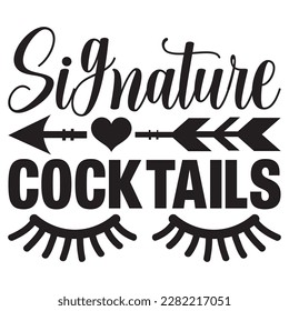 Signature Cocktails t-shirt design vector file