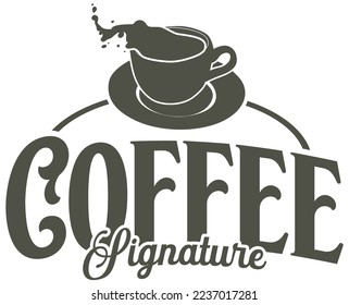signature coffee logo text typography