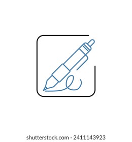 signature concept line icon. Simple element illustration. signature concept outline symbol design.