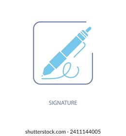 signature concept line icon. Simple element illustration. signature concept outline symbol design.