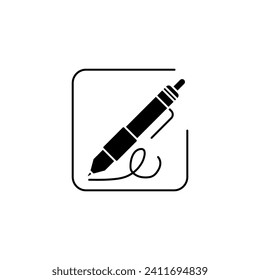 signature concept line icon. Simple element illustration. signature concept outline symbol design.