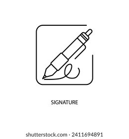 signature concept line icon. Simple element illustration. signature concept outline symbol design.