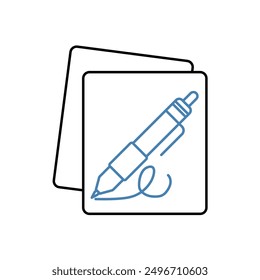 signature concept line icon. Simple element illustration. signature concept outline symbol design.