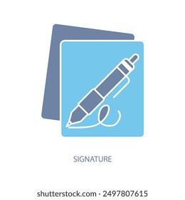 signature concept line icon. Simple element illustration. signature concept outline symbol design.