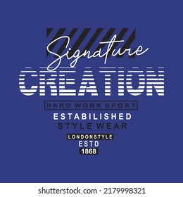 signature creation design typography vector illustration