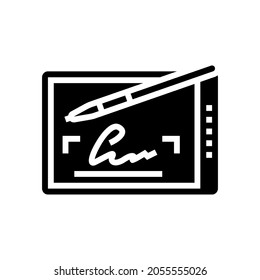 signature digital glyph icon vector. signature digital sign. isolated contour symbol black illustration