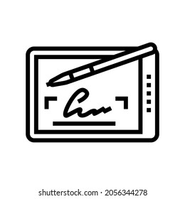 signature digital line icon vector. signature digital sign. isolated contour symbol black illustration