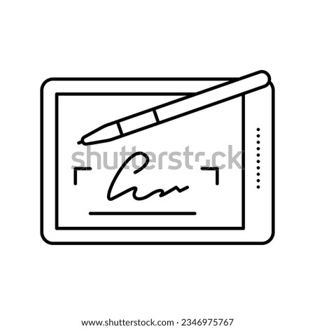 signature digital line icon vector. signature digital sign. isolated contour symbol black illustration