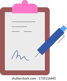 diseño vectorial de ilustración de documento de firma