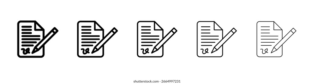 Firma en el icono de documentos llenado concepto de signo plano para el Diseño web.