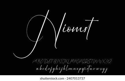 Unterschrift für Dokumente auf weißem Hintergrund. Handgezeichnete Kalligraphie-Schrift, Vektorgrafik