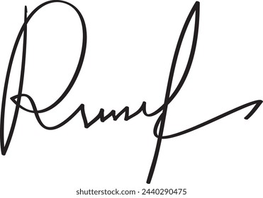 Firma para documentos sobre fondo blanco. Dibujado a mano autograma caligrafía letras ilustración vectorial