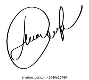 Signature for documents on white background. Hand drawn business autograph calligraphy lettering vector illustration