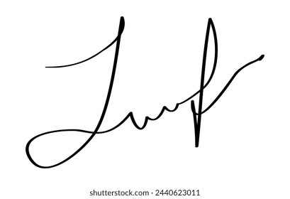 Signature for documents on white background. Hand drawn business autograph calligraphy lettering vector illustration