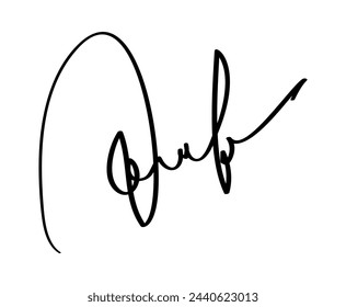 Signature for documents on white background. Hand drawn business autograph calligraphy lettering vector illustration