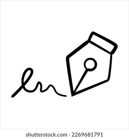 Signature doodle icon vector graphic illustration