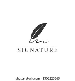 signature feather logo design