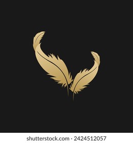 Signature feather logo design with premium concept