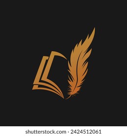 Signature feather logo design with premium concept