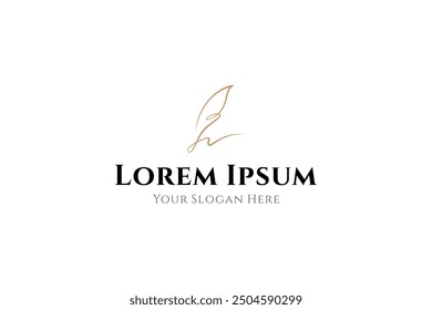 signature feather logo in linear design