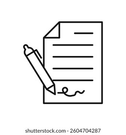 signature file icon isolated. simple vector icon on white background