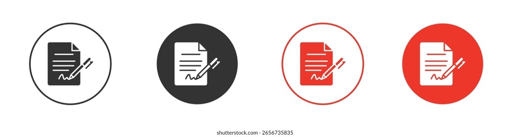 signature file icon for logo, vector sign symbol for design