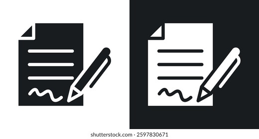 signature file icon symbol collection on white background.
