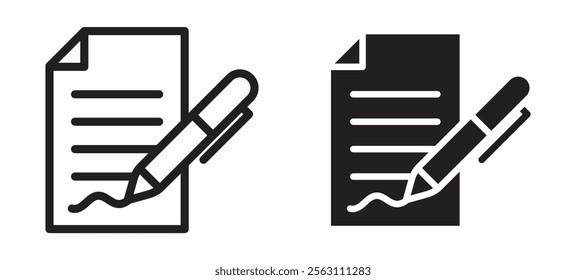 signature file icons in black line and filled versions
