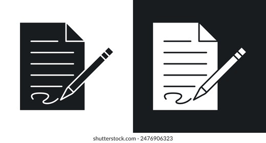 colección de icono de Vector fino de archivo de firma.