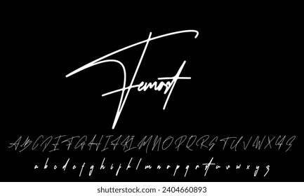 signature font alphabet vector illustration isolated Background