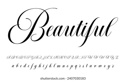 signature font alphabet vector illustration isolated Background